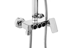 Silla Global Silla Élégant Colonne de Douche avec Mitigeur Réglable en Hauteur Système de Douche, Chrome