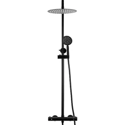 Silla Global Silla Élégant Colonne de Douche avec Mitigeur Réglable en Hauteur Système de Douche termostatique, Noir* Colonne De Douche Mécanique