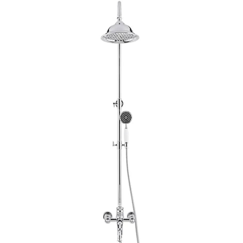 Silla Global Silla Élégant Colonne de Douche retro avec Mitigeur Réglable en Hauteur Système de Douche, Chrome* Colonne De Douche Mécanique
