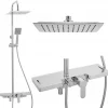 Silla Global Silla Élégant Colonne de Douche avec Mitigeur Réglable en Hauteur Système de Douche, Chrome* Colonne De Douche Mécanique