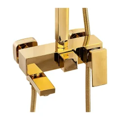 Silla Global Silla Élégant Colonne de Douche avec Mitigeur Réglable en Hauteur Système de Douche, Doré* Colonne De Douche Mécanique