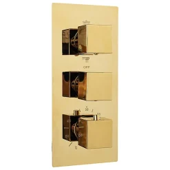 Silla Global Silla Élégant Colonne de Douche Thermostatique en Laiton Encastrée, Ensemble de Douche Mécanique, Doré* Colonne De Douche Encastrable