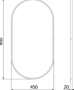 Silla Global SILLA Miroir mural ovale, 80 x 45 cm, cadre noir