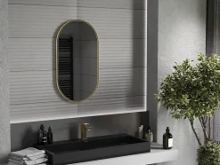 Silla Global SILLA Miroir mural ovale, 80 x 45 cm, cadre doré* Miroir Grossissant