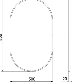 Silla Global SILLA Miroir mural ovale, 85 x 50 cm, cadre noir