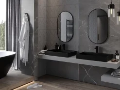 Silla Global SILLA Miroir mural ovale, 85 x 50 cm, cadre noir