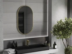 Silla Global SILLA Miroir mural ovale, 85 x 50 cm, cadre doré* Miroir Grossissant