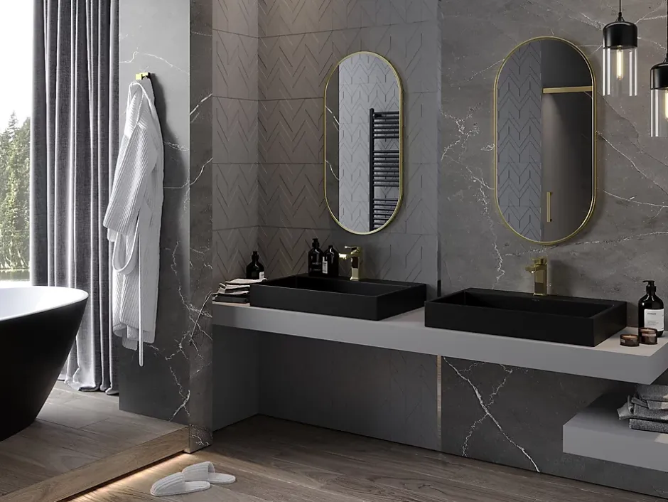 Silla Global SILLA Miroir mural ovale, 90 x 45 cm, cadre doré