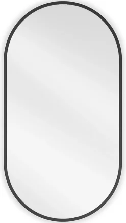 Silla Global SILLA Miroir mural ovale, 75 x 40 cm, cadre noir