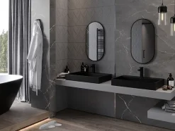 Silla Global SILLA Miroir mural ovale, 75 x 40 cm, cadre noir