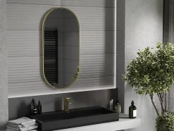 Silla Global SILLA Miroir mural ovale, 100 x 50 cm, cadre doré* Miroir Grossissant