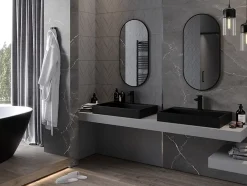 Silla Global SILLA Miroir mural ovale, 90 x 45 cm, cadre noir* Miroir Grossissant