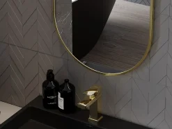 Silla Global SILLA Miroir mural ovale, 80 x 40 cm, cadre doré