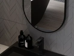Silla Global SILLA Miroir mural ovale, 80 x 40 cm, cadre noir* Miroir Grossissant