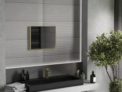Silla Global SILLA Miroir mural rectangulaire, 50 x 40 cm, cadre doré* Miroir Grossissant