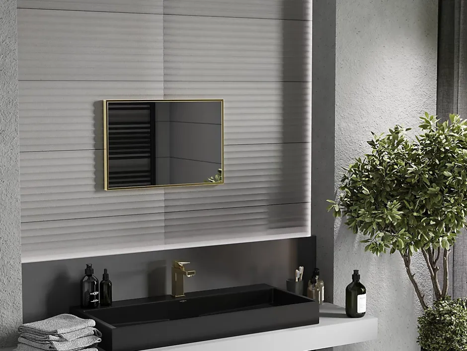 Silla Global SILLA Miroir mural rectangulaire, 60 x 40 cm, cadre doré
