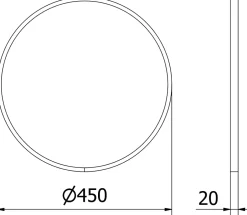 Silla Global SILLA Miroir mural rond, 45 cm, cadre doré