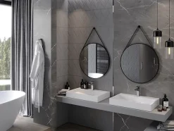 Silla Global SILLA Miroir mural rond, 70 cm, cadre noir* Miroir Grossissant