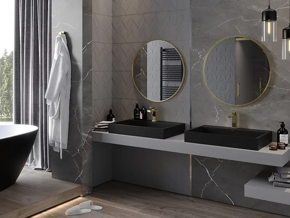 Silla Global SILLA Miroir mural rond, 75 cm, cadre doré* Miroir Grossissant