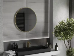 Silla Global SILLA Miroir mural rond, 75 cm, cadre doré* Miroir Grossissant