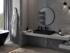 Silla Global SILLA Miroir mural rond, 80 cm, cadre noir* Miroir Grossissant
