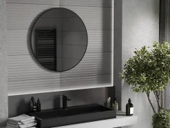 Silla Global SILLA Miroir mural rond, 80 cm, cadre noir* Miroir Grossissant