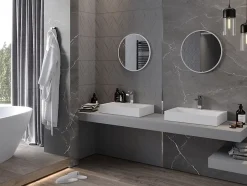 Silla Global SILLA Miroir mural rond, 50 cm, cadre blanc