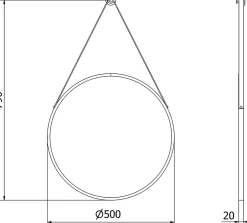 Silla Global SILLA Miroir mural rond, 50 cm, cadre noir* Miroir Grossissant