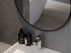 Silla Global SILLA Miroir mural rond, 50 cm, cadre noir* Miroir Grossissant