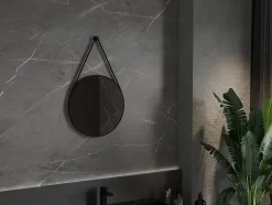 Silla Global SILLA Miroir mural rond, 50 cm, cadre noir* Miroir Grossissant