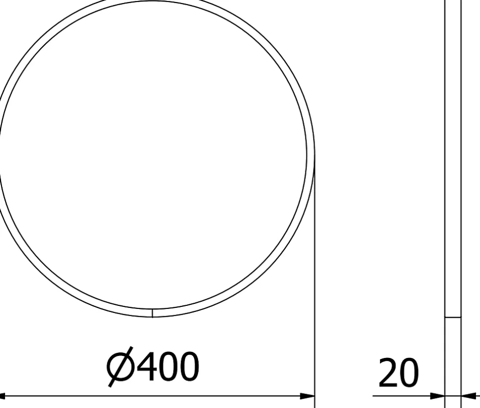 Silla Global SILLA Miroir mural rond, 40 cm, cadre noir