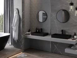 Silla Global SILLA Miroir mural rond, 35 cm, cadre noir* Miroir Grossissant