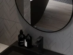 Silla Global SILLA Miroir mural rond, 35 cm, cadre noir* Miroir Grossissant