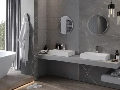 Silla Global SILLA Miroir mural rond, 50 cm, cadre chromé