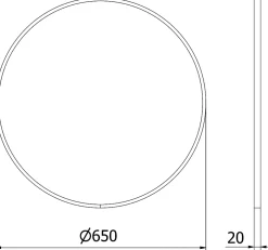 Silla Global SILLA Miroir mural rond, 65 cm, cadre noir
