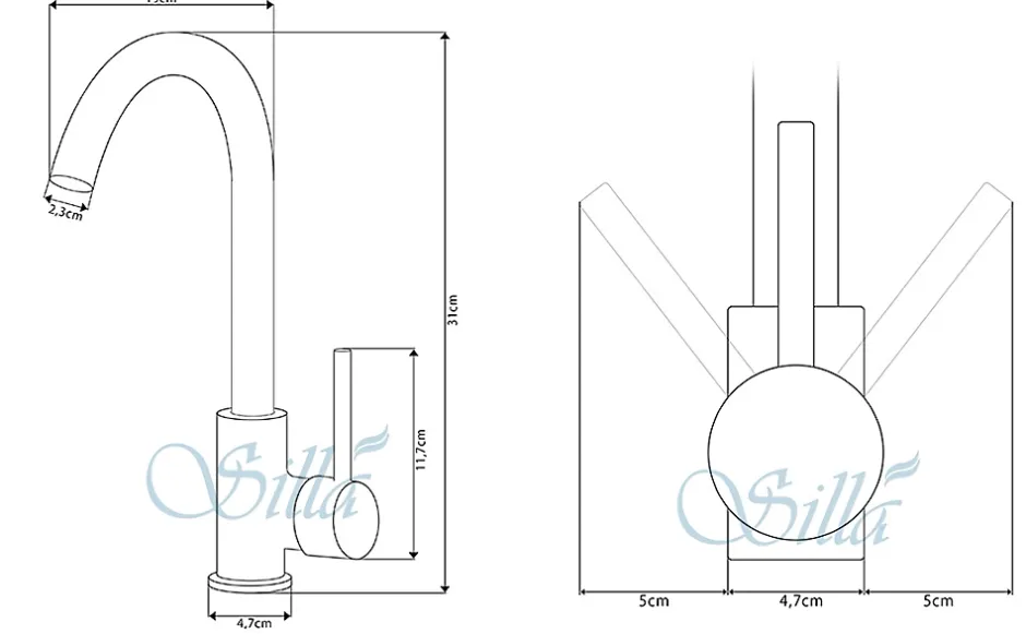 Silla Global SILLA Mitigeur lavabo moderne en Laiton, économie d'eau, Chromé* Robinet Lavabo Et Vasque