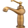Silla Global SILLA Mitigeur lavabo retro en Laiton, économie d'eau, Vintage doré