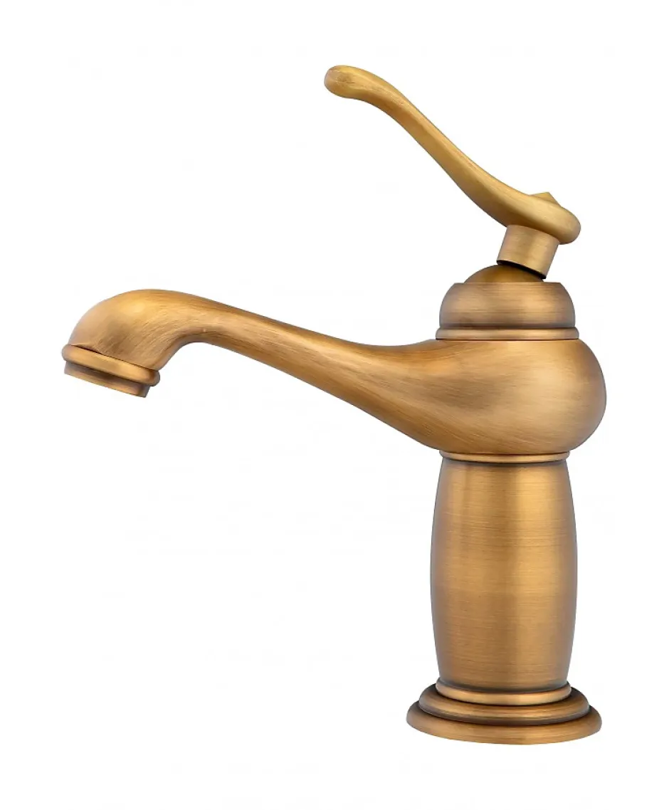 Silla Global SILLA Mitigeur lavabo retro en Laiton, économie d'eau, Vintage doré