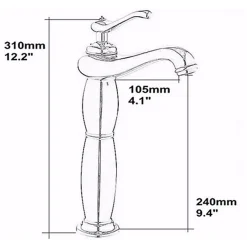 Silla Global SILLA Mitigeur lavabo retro bec haut en Laiton, économie d'eau, Doré* Robinet Lavabo Et Vasque