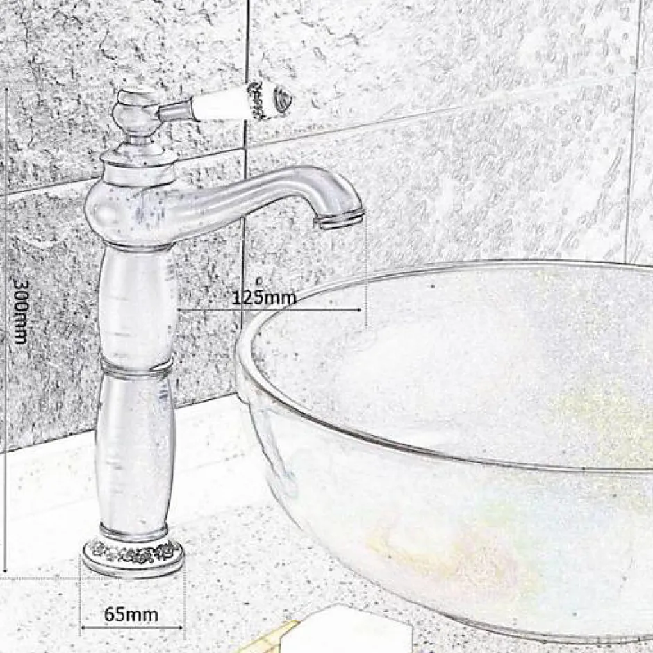 Silla Global SILLA Mitigeur lavabo retro bec haut en Laiton, économie d'eau, Vintage doré* Robinet Lavabo Et Vasque