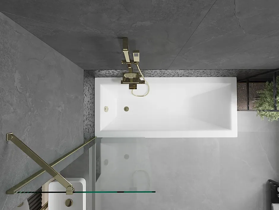 Silla Global Silla Pare-baignoire fixe, 60x150 cm, Doré