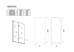 Silla Global Silla Pare-baignoire MARION, pivotant, 120x140 CM, Chromé* Pare-Baignoire