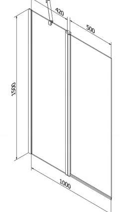 Silla Global Silla Pare-baignoire pivotant, 100x150 cm, Doré