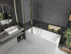 Silla Global Silla Pare-baignoire pivotant, 100x150 cm, Doré