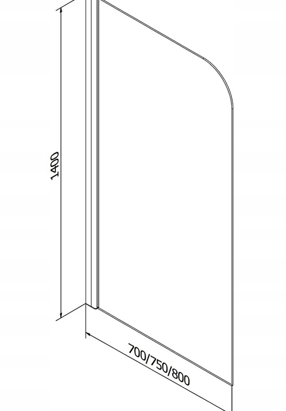 Silla Global Silla Pare-baignoire pivotant, 70x140 cm, Doré* Pare-Baignoire