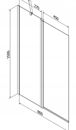 Silla Global Silla Pare-baignoire pivotant, 80x150 CM, Doré* Pare-Baignoire