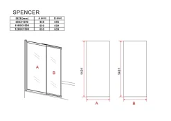 Silla Global Silla Pare-baignoire SPENCER, rabattable, 100x150 CM, Doré brossé