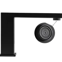 Silla Global Silla Robinet De Baignoire en Laiton sur plage 3 trous, Noir mat