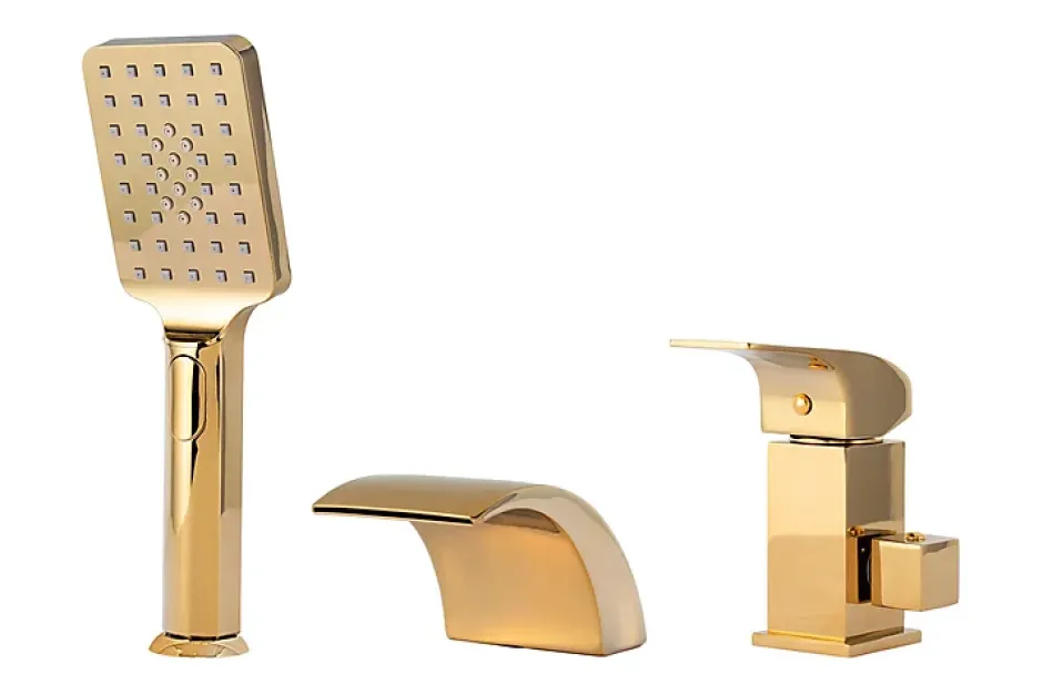 Silla Global Silla Robinet De Baignoire en Laiton sur plage 3 trous, Doré* Robinet De Baignoire