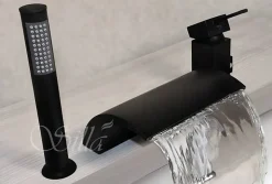 Silla Global Silla Robinet De Baignoire en Laiton sur plage 3 trous, Noir mat* Robinet De Baignoire